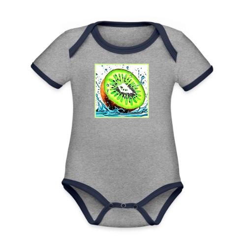 Kiwi Splash of Freshness - Organic Contrast SS Baby Bodysuit