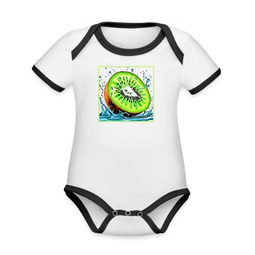 Kiwi Splash of Freshness - Organic Contrast SS Baby Bodysuit