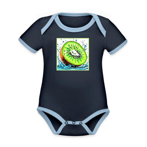 Kiwi Splash of Freshness - Organic Contrast SS Baby Bodysuit