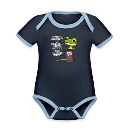 Public Comment Lizard Design - Organic Contrast SS Baby Bodysuit
