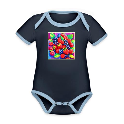 Fresh Berry Bounty - Organic Contrast SS Baby Bodysuit