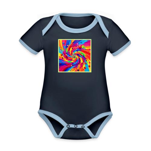 Colorful Fruit Vortex - Organic Contrast SS Baby Bodysuit