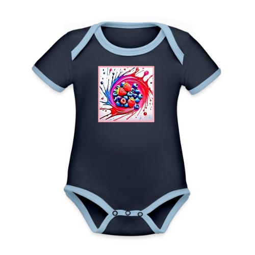 Berry Splash: Color Burst - Organic Contrast SS Baby Bodysuit