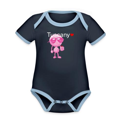 Smoon City_Tuscany Pink - Organic Contrast SS Baby Bodysuit