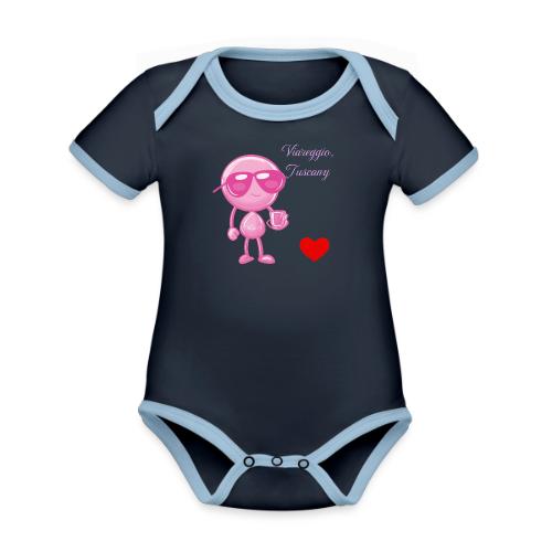 Smoon City_Viareggio Tuscany Pink - Organic Contrast SS Baby Bodysuit