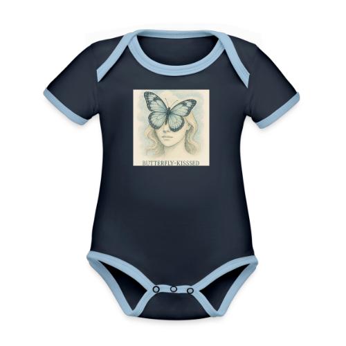Butterfly kisses Hue - Organic Contrast SS Baby Bodysuit