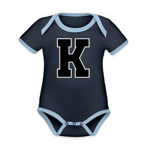 Varsity Letter K Collegiate Font Design - Organic Contrast SS Baby Bodysuit