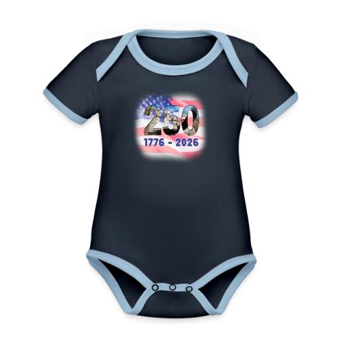 1776 - 2026 | 250 Years USA - Organic Contrast SS Baby Bodysuit