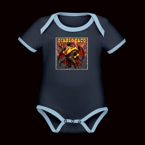 The Diablo Taco Spicy Demon Character - Organic Contrast SS Baby Bodysuit