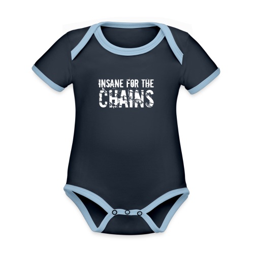 Insane for the Chains White Print - Organic Contrast SS Baby Bodysuit