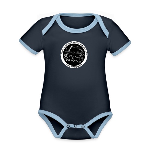 Esfinges Logo Black - Organic Contrast Short Sleeve Baby Bodysuit