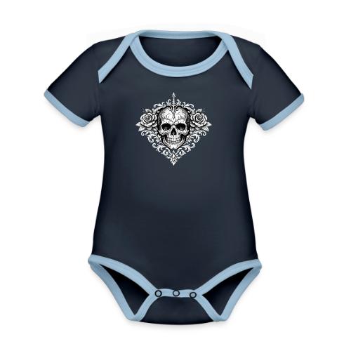 Gothic Filigree Skull - Organic Contrast SS Baby Bodysuit