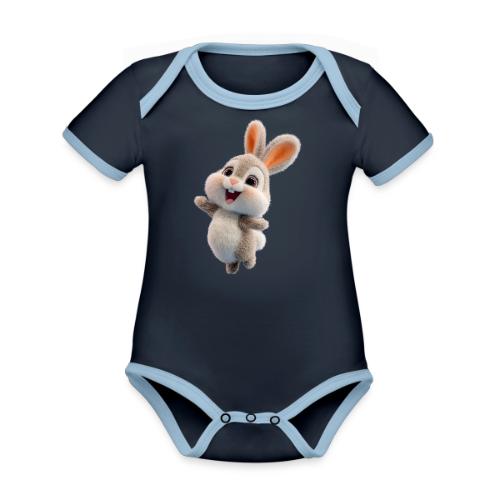 Dancing Baby Rabbit - Organic Contrast SS Baby Bodysuit