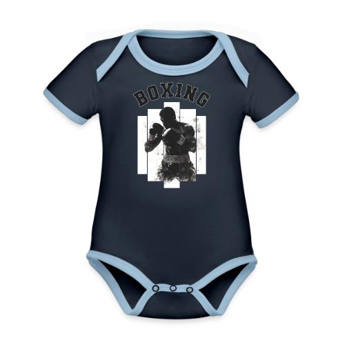 Born for Boxing - Organic Contrast SS Baby Bodysuit