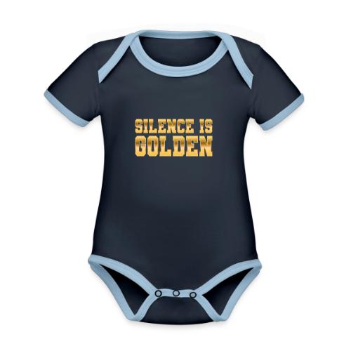 Silence is Golden - Organic Contrast SS Baby Bodysuit