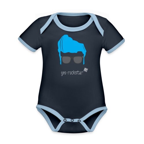 Geo Rockstar (him) - Organic Contrast SS Baby Bodysuit