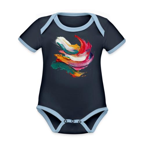 Colorful brushstrokes - Organic Contrast SS Baby Bodysuit