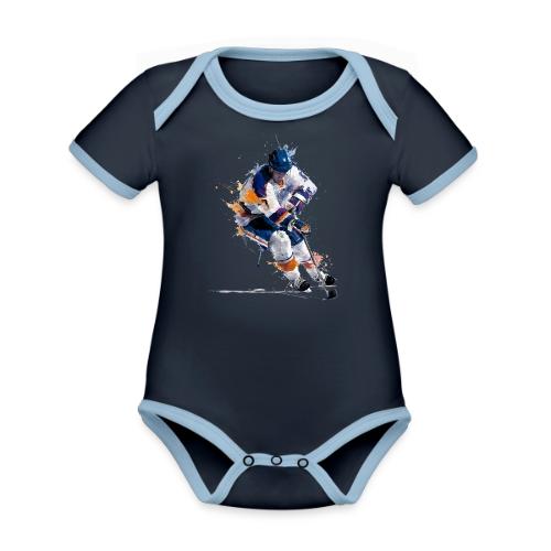 Hockey: Icy Streaks - Organic Contrast SS Baby Bodysuit