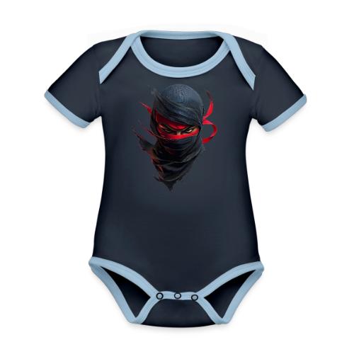 Crimson Stare Ninja - Organic Contrast SS Baby Bodysuit