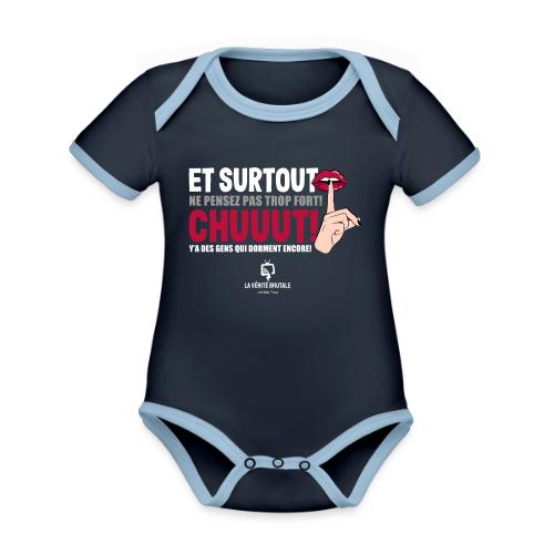 Chuuut! Y'a des gens qui dorment encore! - Organic Contrast SS Baby Bodysuit