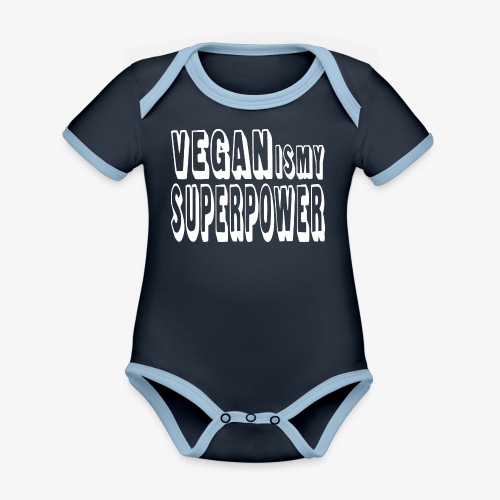 VeganIsMySuperpower - Organic Contrast Short Sleeve Baby Bodysuit