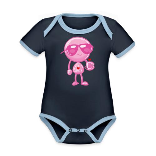 Smoon_I love Mrs S Pink - Organic Contrast SS Baby Bodysuit