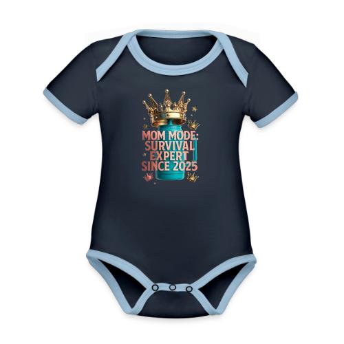 Mom Mode Survival Expert Tee - Organic Contrast SS Baby Bodysuit