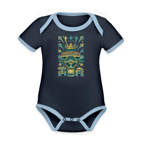 Backseat Driver T Shirt, Funny Dad Gift - Organic Contrast SS Baby Bodysuit