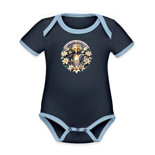 Easter The Tomb Is Empty T Shirt, Christian Gift - Organic Contrast SS Baby Bodysuit