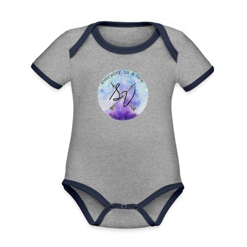 everyday is a new adventure logo - Organic Contrast SS Baby Bodysuit