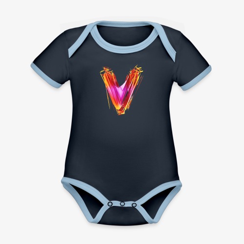 Fire V - Organic Contrast SS Baby Bodysuit