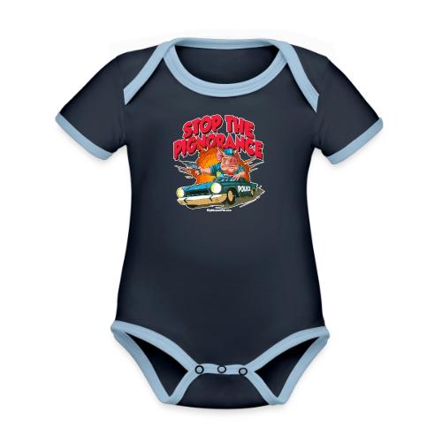 Stop Pignorance for DARK Backgrounds - Organic Contrast SS Baby Bodysuit