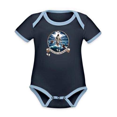 Walking On Water Faith T Shirt, Christian Miracle - Organic Contrast SS Baby Bodysuit