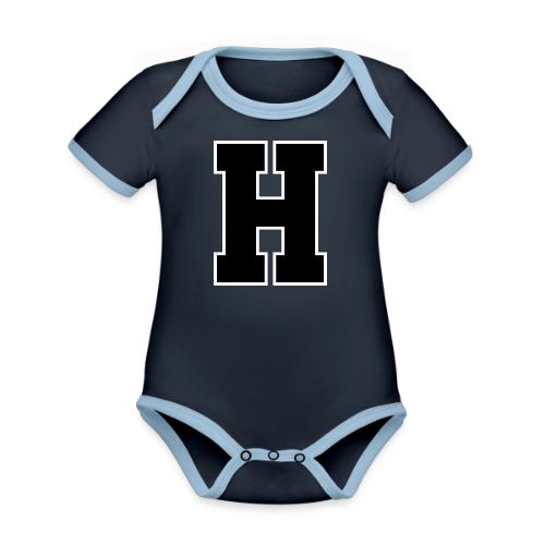 Varsity Letter H Athletic Font Design - Organic Contrast SS Baby Bodysuit