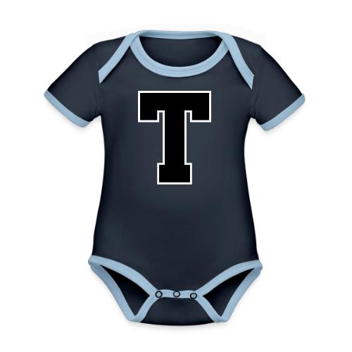 Varsity Letter T Athletic Font Design - Organic Contrast SS Baby Bodysuit