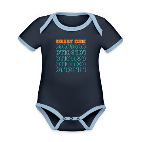 Say Hello in Binary code - Organic Contrast SS Baby Bodysuit