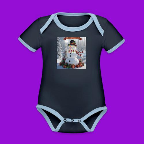 Merry Christmas - Organic Contrast SS Baby Bodysuit