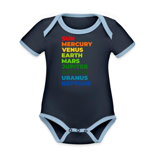 Color the solar system - Organic Contrast SS Baby Bodysuit