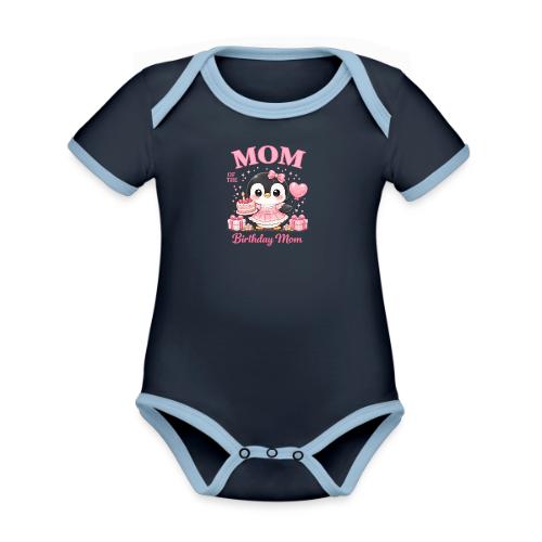 Cute Penguin Birthday Mom Kawaii Cake Balloon Gift - Organic Contrast SS Baby Bodysuit