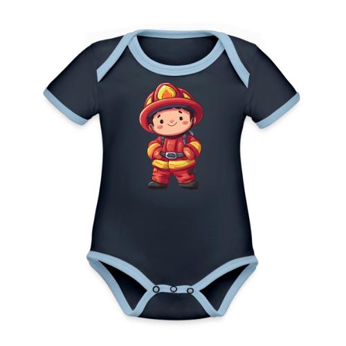 Friendly Firefighter Hero - Organic Contrast SS Baby Bodysuit