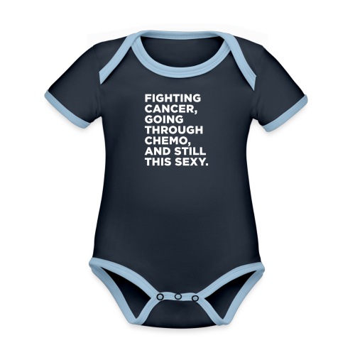 Cancer Fighter Quote - Organic Contrast Short Sleeve Baby Bodysuit