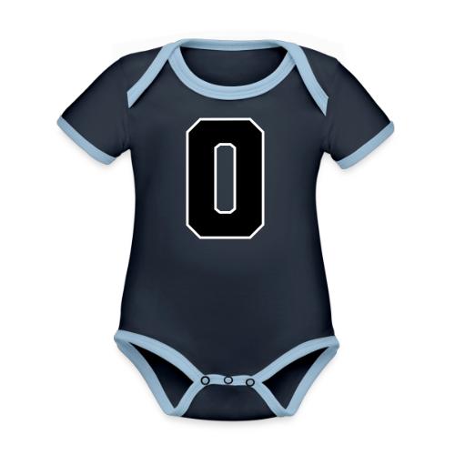 Varsity Letter O Collegiate Monogram - Organic Contrast SS Baby Bodysuit