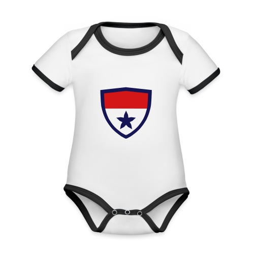 The Southbound Sports Shield Logo. - Organic Contrast SS Baby Bodysuit