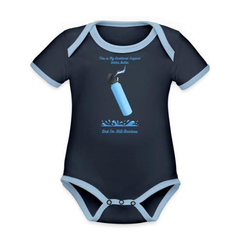 Emotional Support Water Bottle T-Shirt | Still Anx - Organic Contrast SS Baby Bodysuit