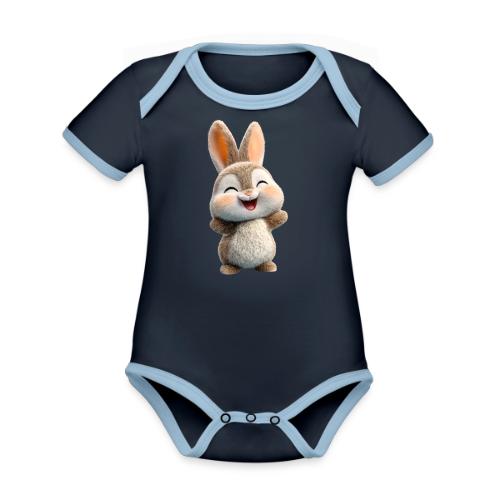 Joyful Baby Rabbit - Organic Contrast SS Baby Bodysuit