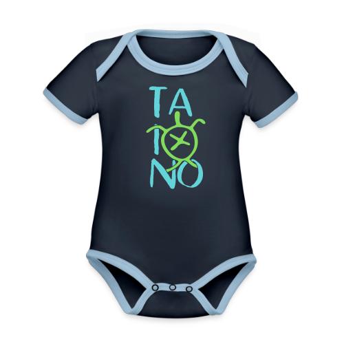 Taino Turtle - Organic Contrast SS Baby Bodysuit