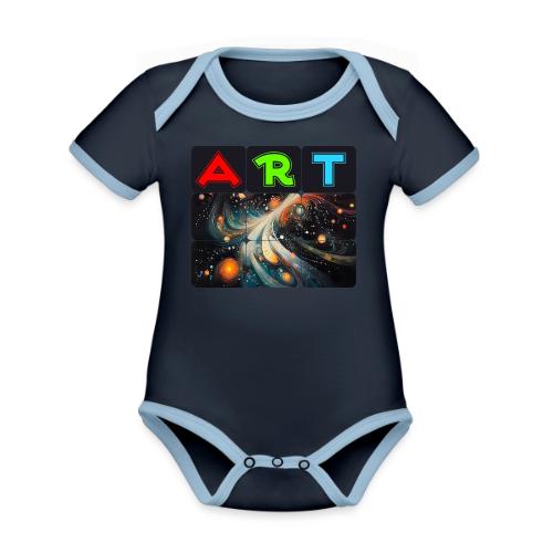 Swirls of Colorful Art - Organic Contrast SS Baby Bodysuit