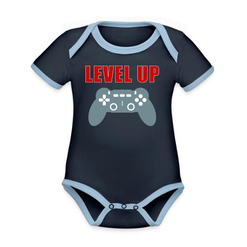 Level Up Gamer Controller Apparel - Organic Contrast SS Baby Bodysuit
