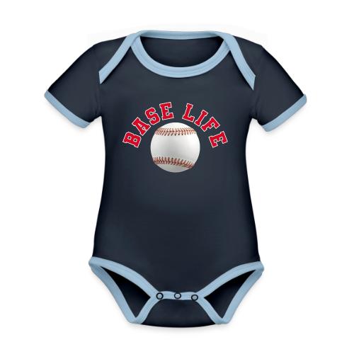 Baseball: Base Life Vibes - Organic Contrast SS Baby Bodysuit