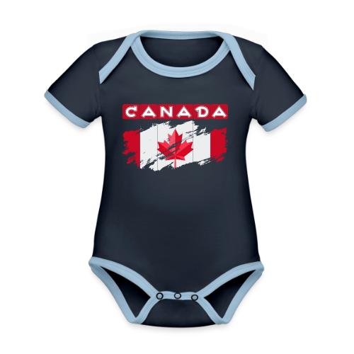 Canada, Inspired by the Canadian flag - Organic Contrast SS Baby Bodysuit
